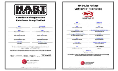 虹潤(rùn)溫度變送器通過(guò)國(guó)際HART認(rèn)證，并成為國(guó)內(nèi)首家取得FDI文件認(rèn)證的企業(yè)